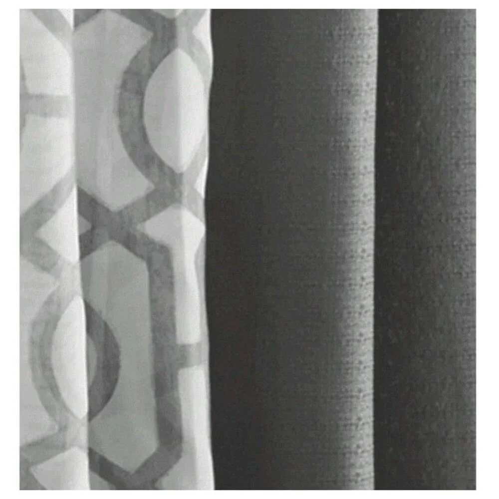 Mainstays Kingswood 4 Piece Curtain Set, 27.5x84, Grey Flannel